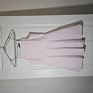 Francesca’s Trixxi Emilee Eyelet Halter Dress Pink Flower Embroidery Size L New